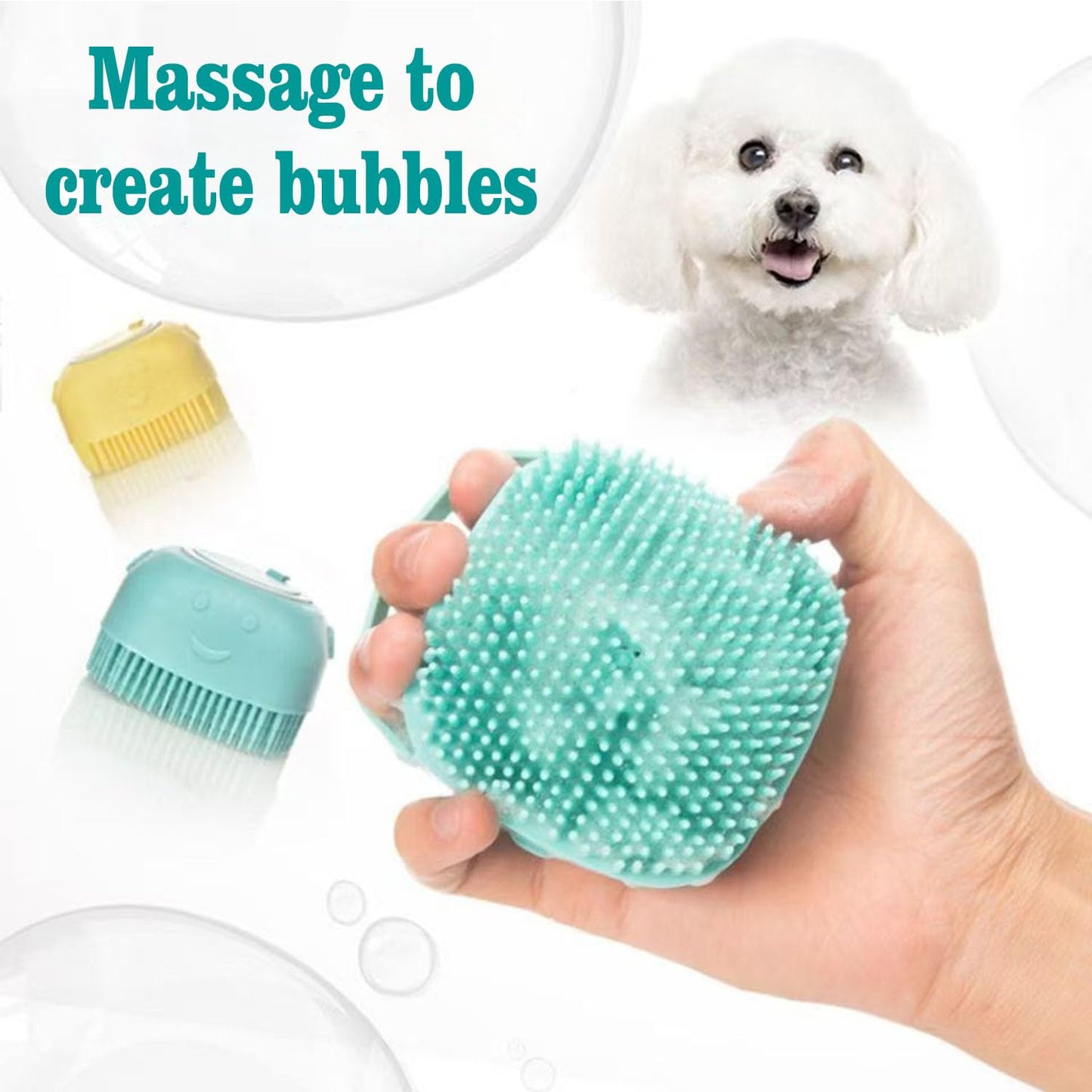 Pets Bath Brush | Scrubber for Bath | Dog Shampoo Brush | Dog Washing/Shower Brush, Suitable for Short/Long Haired Dogs,Bathing Dog Brush (Blue)