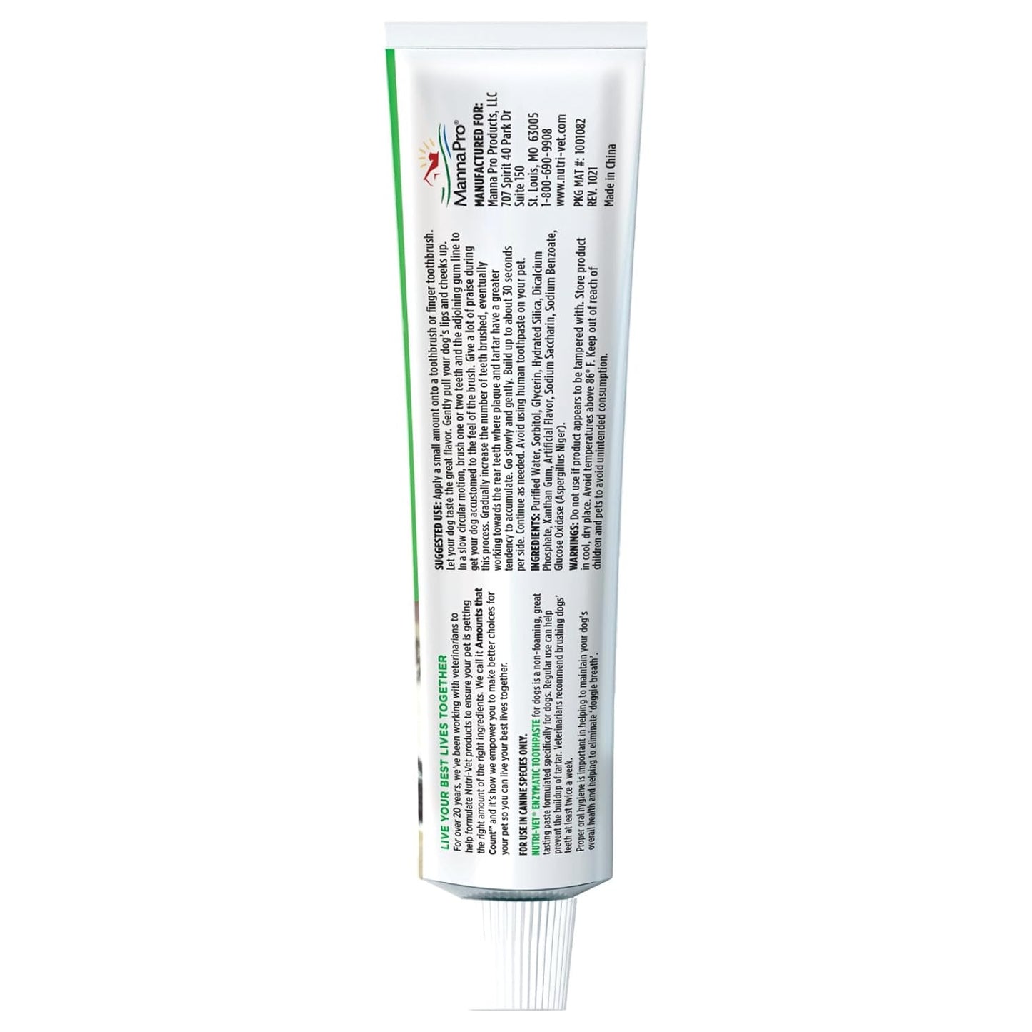 Enzymatic Dog Toothpaste, Dog Dental, Chicken Flavor, 2.5Oz | Teeth Cleaning for Dogs, Dog Breath Freshener, Plaque Remover, Non Foaming, Made in USA, Oral Care, Tartar Control